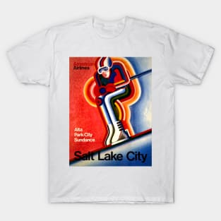 Vintage Travel Poster USA American Airlines Salt Lake City T-Shirt